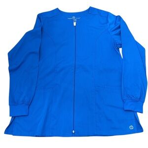 Women’s WonderWink Premiere Flex Blue Scrub Jacket - M